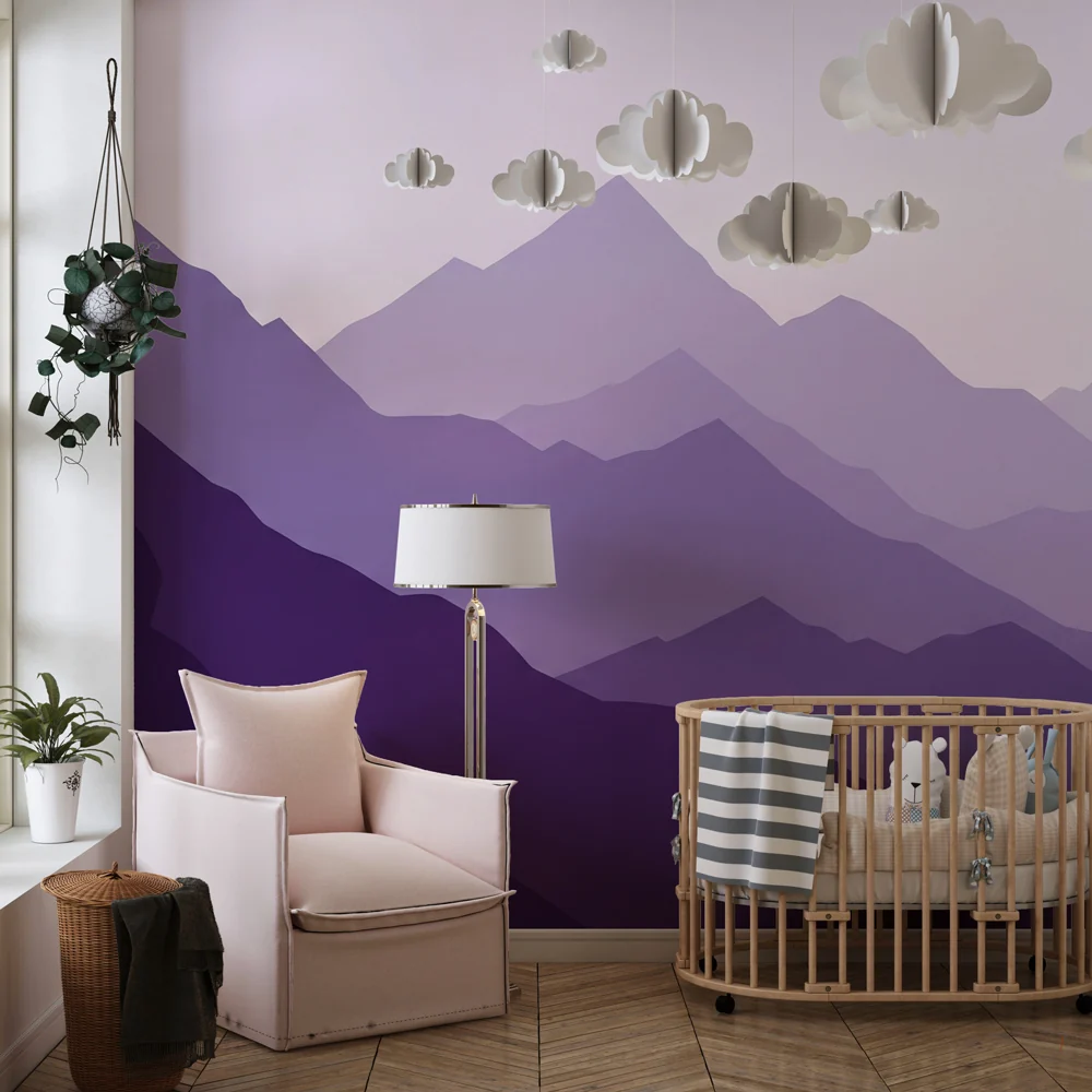 Lastenhuoneen tapetti | Violetit vuoret ja luonnollinen harmonia