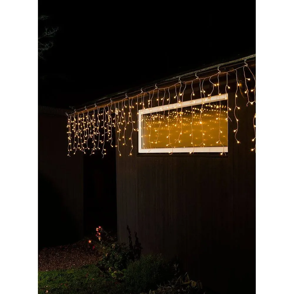 LED ICE -sateen kevyt verho 400 maapallolla Amber -värinen diodi IP44