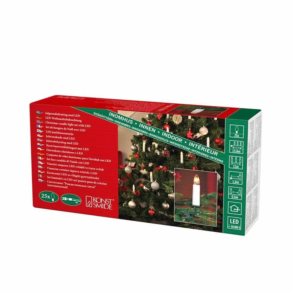 LED -joulukuusiketju 25 kynttilää valkoinen