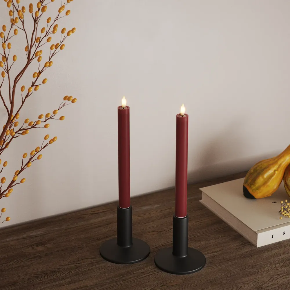 LED Kruunukynttilä 2 kpl, Ø 2 x 24 cm Bordeaux