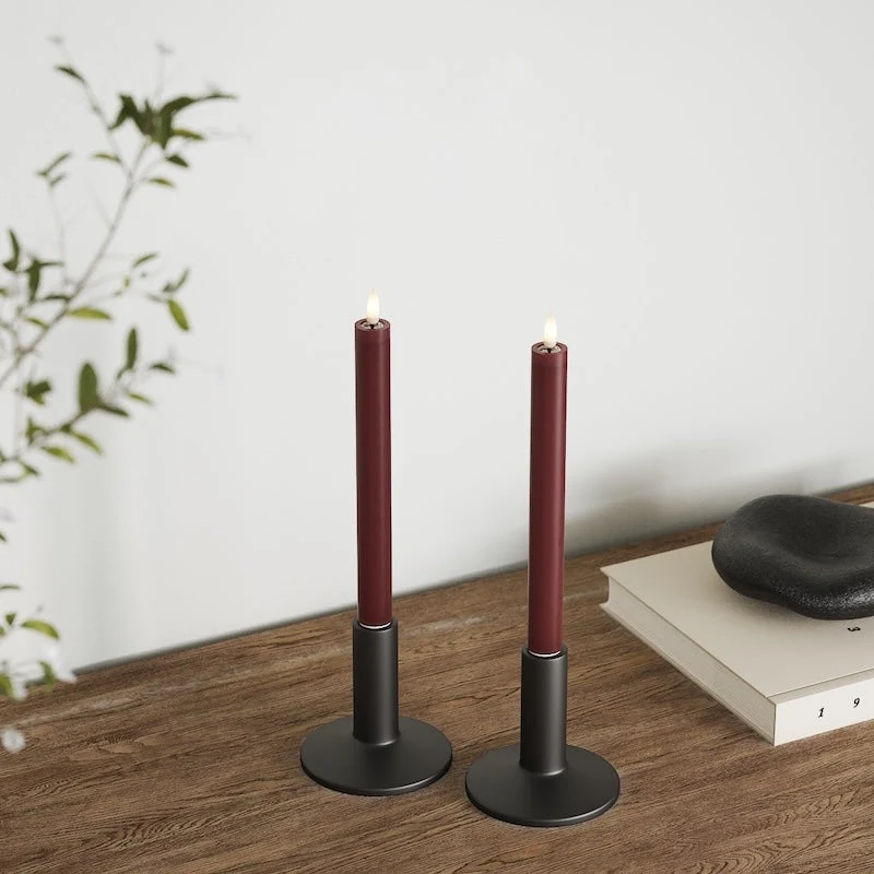 LED Kruunukynttilä 2 kpl, Ø 2 x 24 cm Burgundi