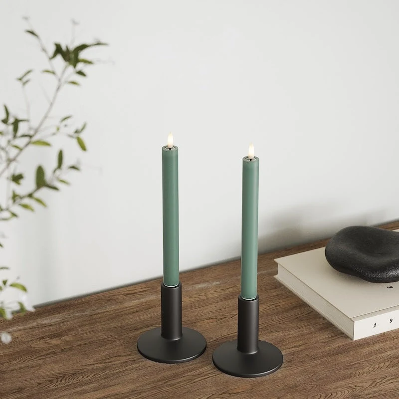 LED Kruunukynttilä 2 kpl, Ø 2 x 24 cm Jadevihreä