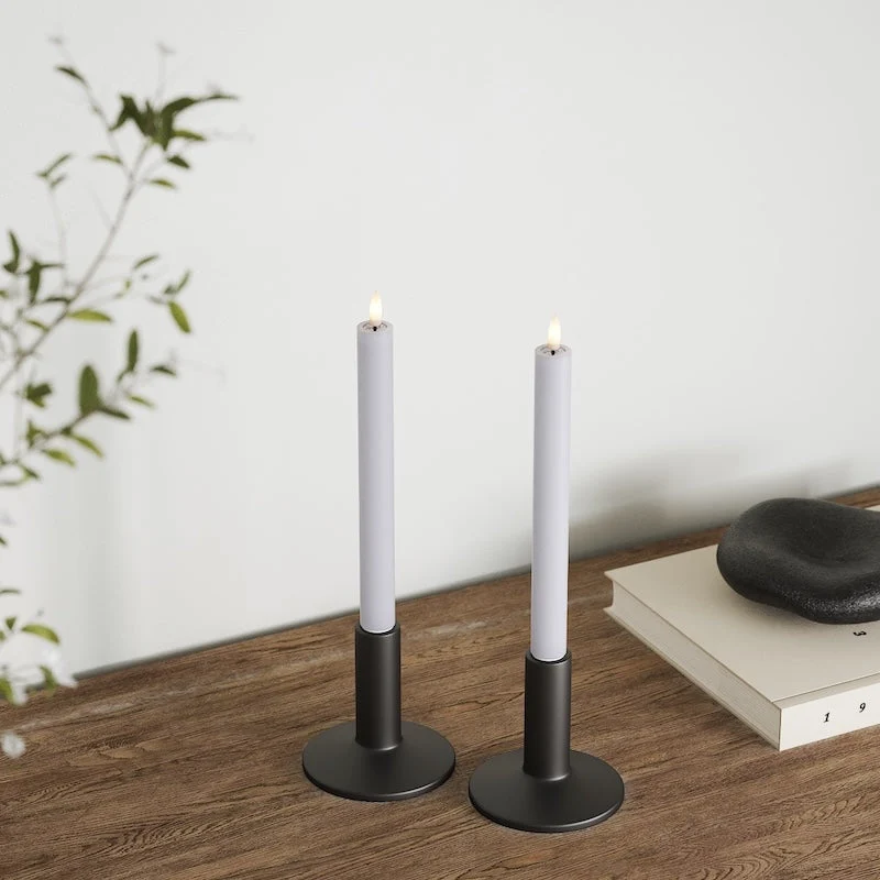 LED Kruunukynttilä 2 kpl, Ø 2 x 24 cm Tuhkansininen