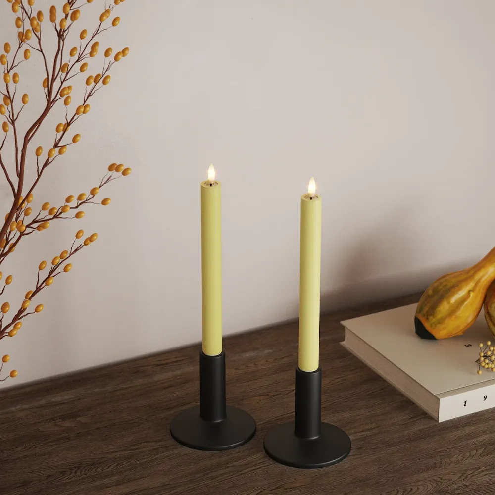 LED Kruunukynttilä 2 kpl, Ø 2 x 24 cm Vaaleankeltainen
