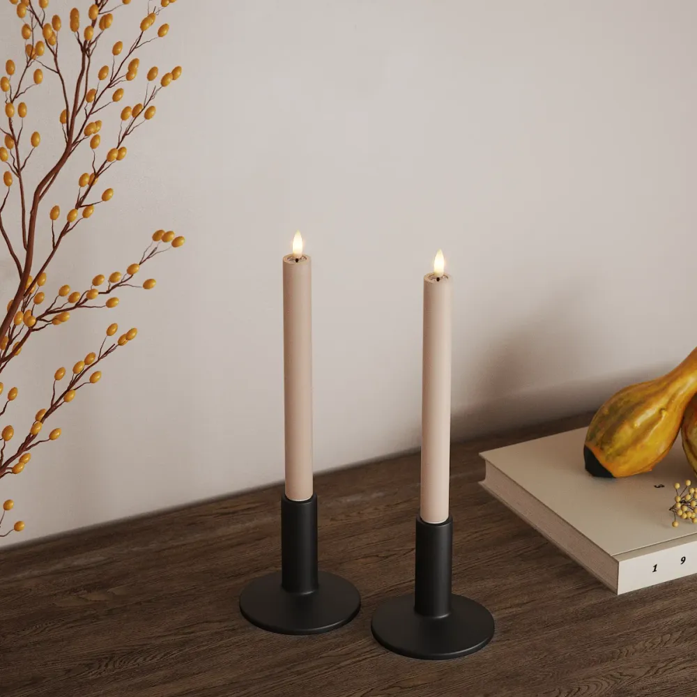 LED Kruunukynttilä 2 kpl, Ø 2 x 24 cm Vaaleanpunainen
