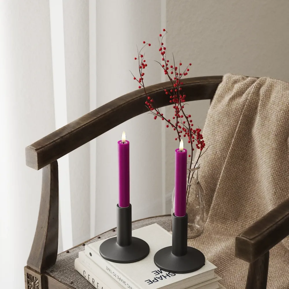 LED Kruunukynttilä 2 kpl, Ø 2 x 15 cm Violetti