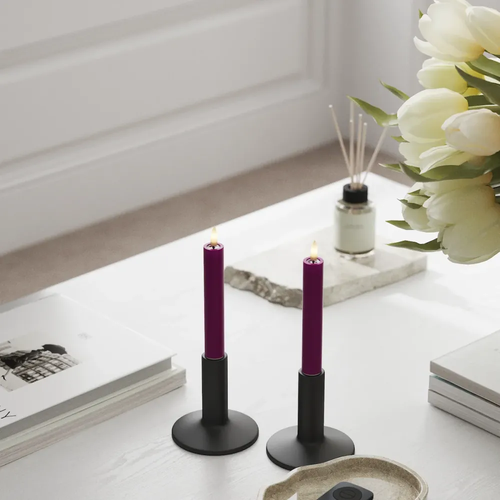 LED Kruunukynttilä 2 kpl, Ø 2 x 15 cm Violetti