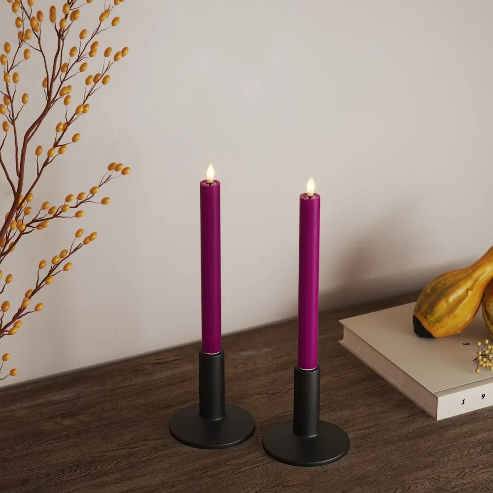LED Kruunukynttilä 2 kpl, Ø 2 x 24 cm Violetti
