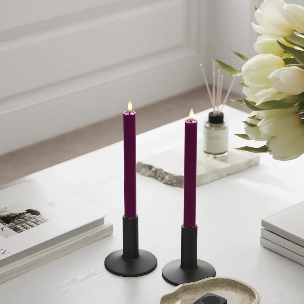 LED Kruunukynttilä 2 kpl, Ø 2 x 24 cm Violetti