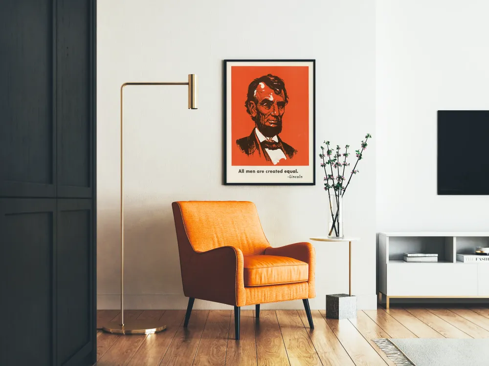 Lincoln koristejuliste - lainaus 'Kaikki ihmiset on luotu tasa-arvoisiksi'