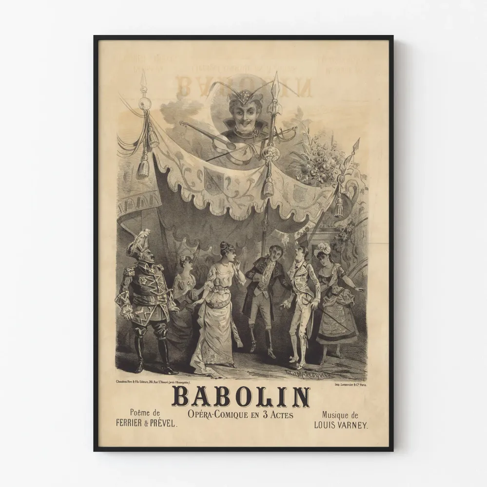 Louis Varneyn Babolin-komedian juliste retro-tyylistä