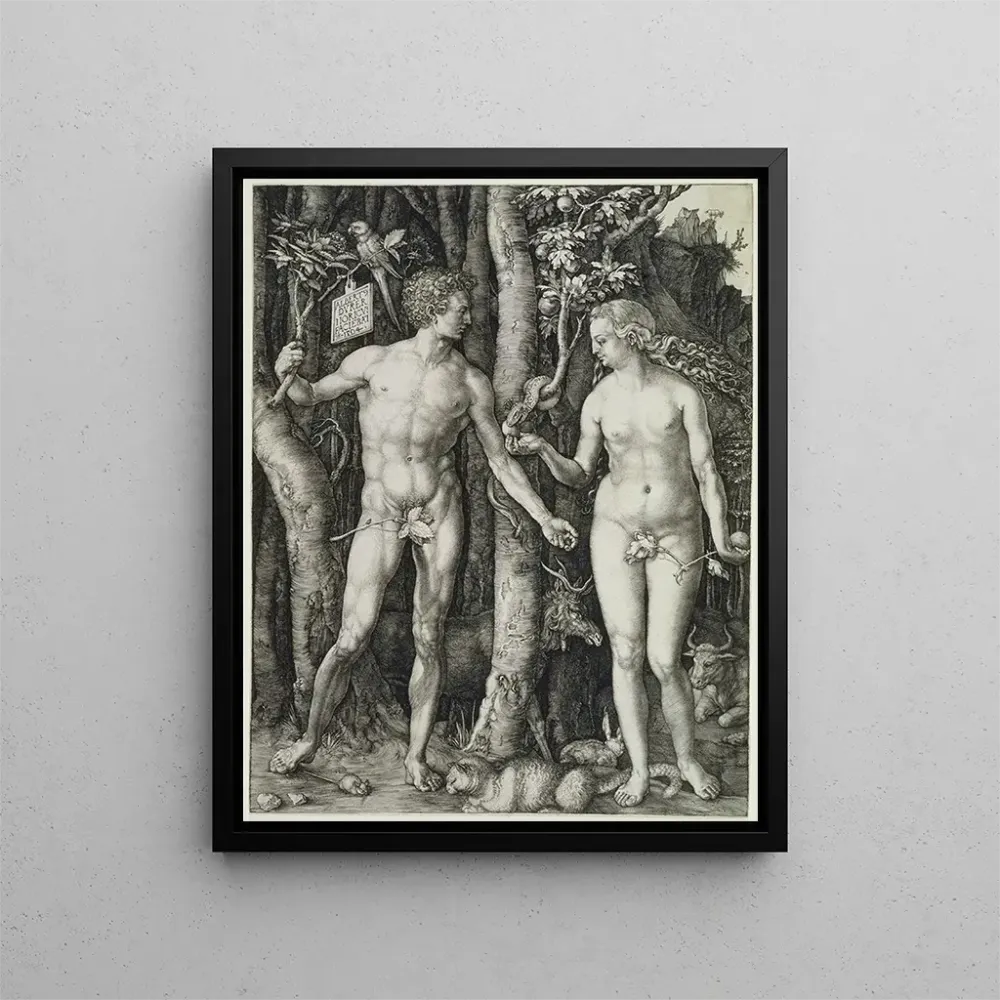 Maalaus Adam ja Ève Ihmisen lankeemus - Albrecht Dürer | Taidetuloste