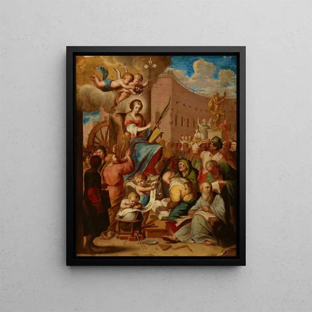 Maalaus Apothéose de Sainte Catherine - Anonyymi | Taidetuloste