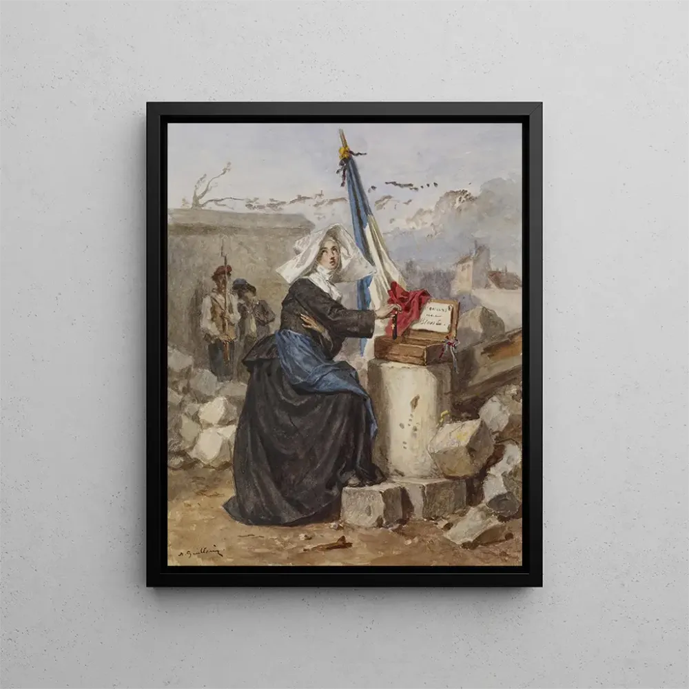Maalaus Apu Sœurs de la Charité loukkaantuneille - Alexandre-Marie Guillemin