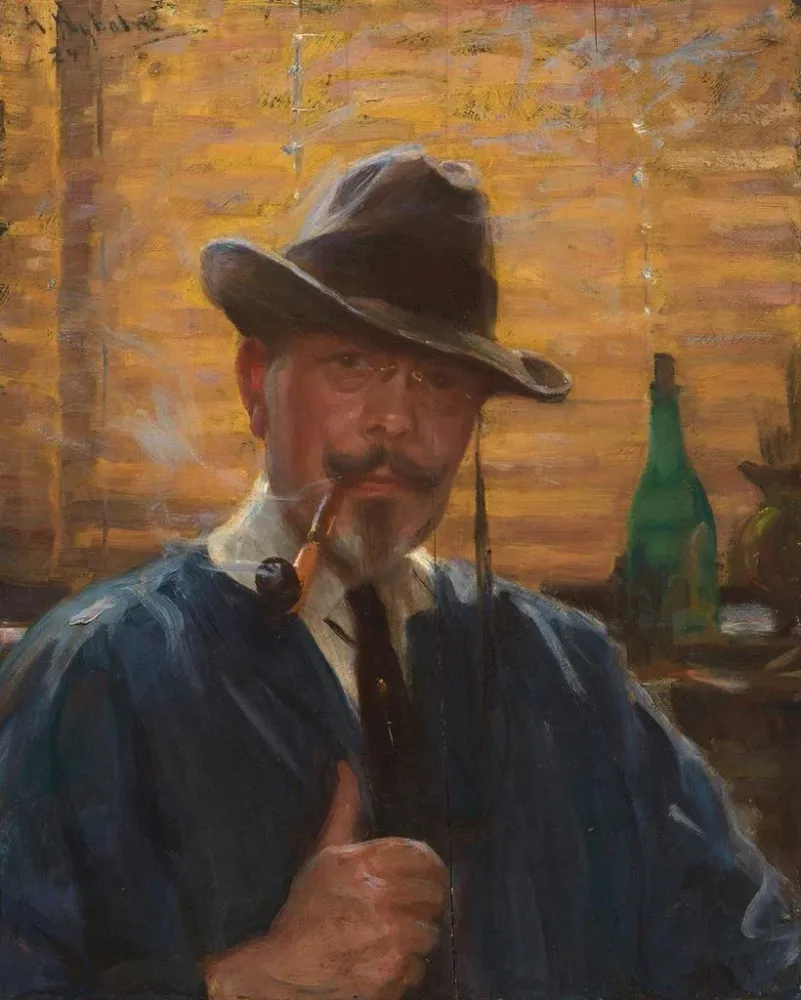 Maalaus Autoportrait - Arvid Frederick Nyholm | Taidetuloste
