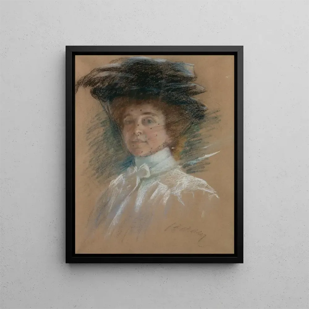 Maalaus Autoportrait avec chapeau et voile - Alice Pike Barney | Taidetuloste