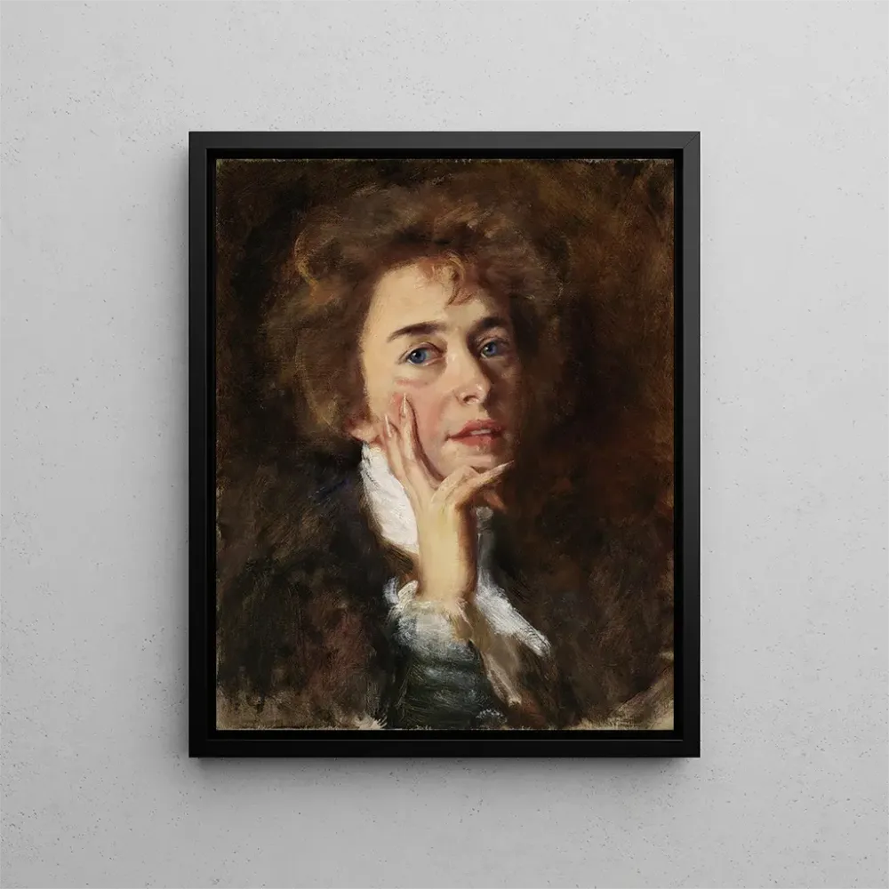Maalaus Autoportrait avec jabot - Alice Pike Barney | Taidetuloste