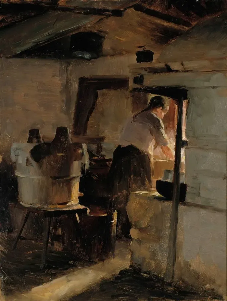 Maalaus Aux fourneaux - Albert Edelfelt | Taidetuloste