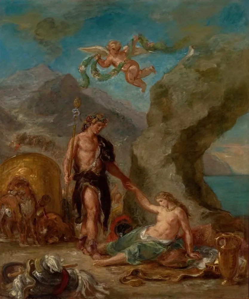 Maalaus Le Bacchus et Ariane d’automne - Eugène Delacroix | Taidetuloste