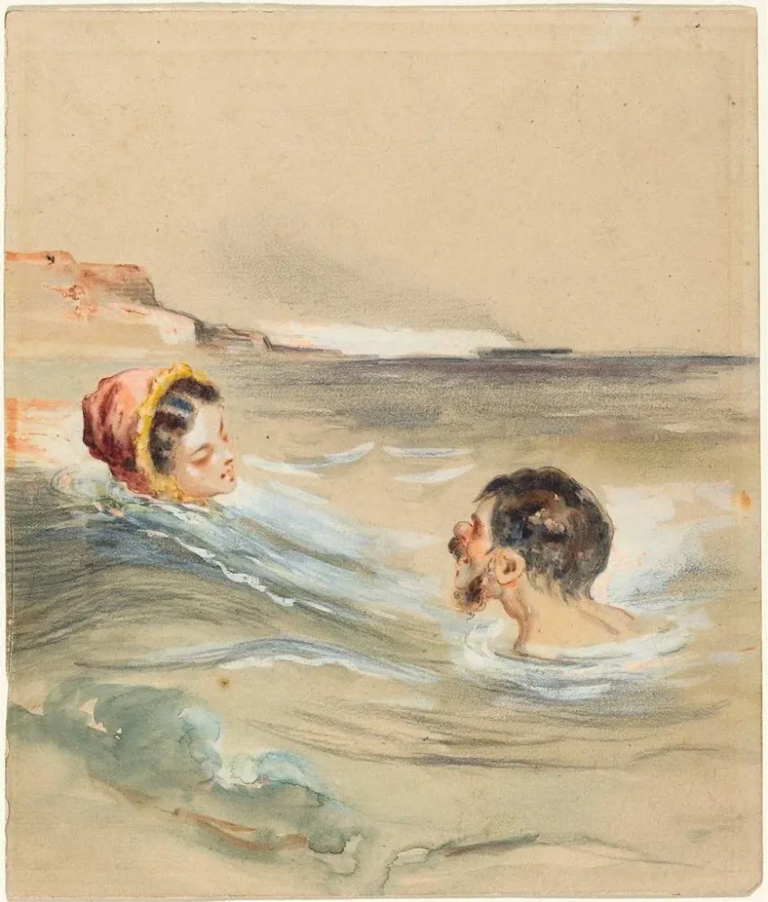 Maalaus Baigneurs hommes et femmes - Alfred Grévin | Taidetuloste