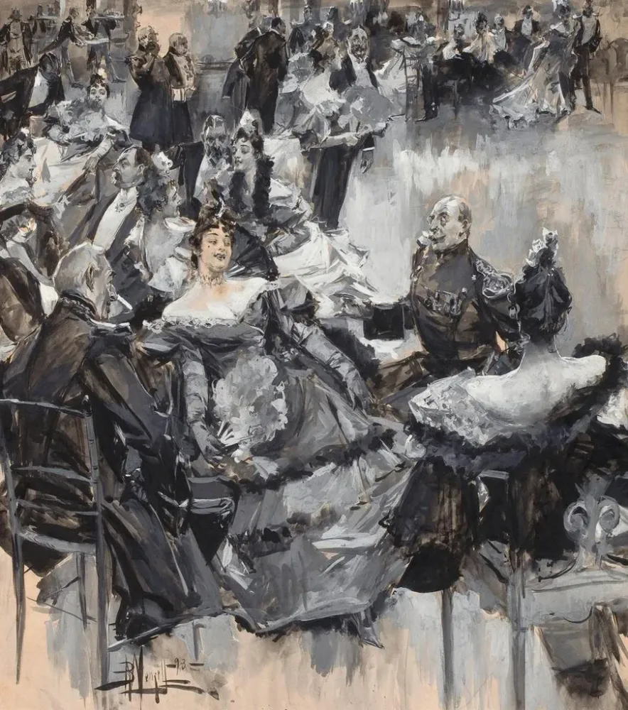 Maalaus Bal de l'ambassade de Vienne - Albert Beck Wenzell | Taidetuloste