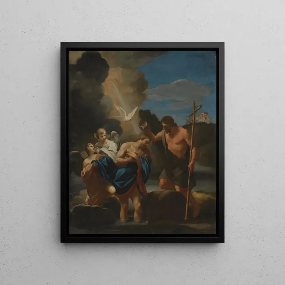 Maalaus Le baptême du Christ - Andrea Sacchi | Taidetuloste