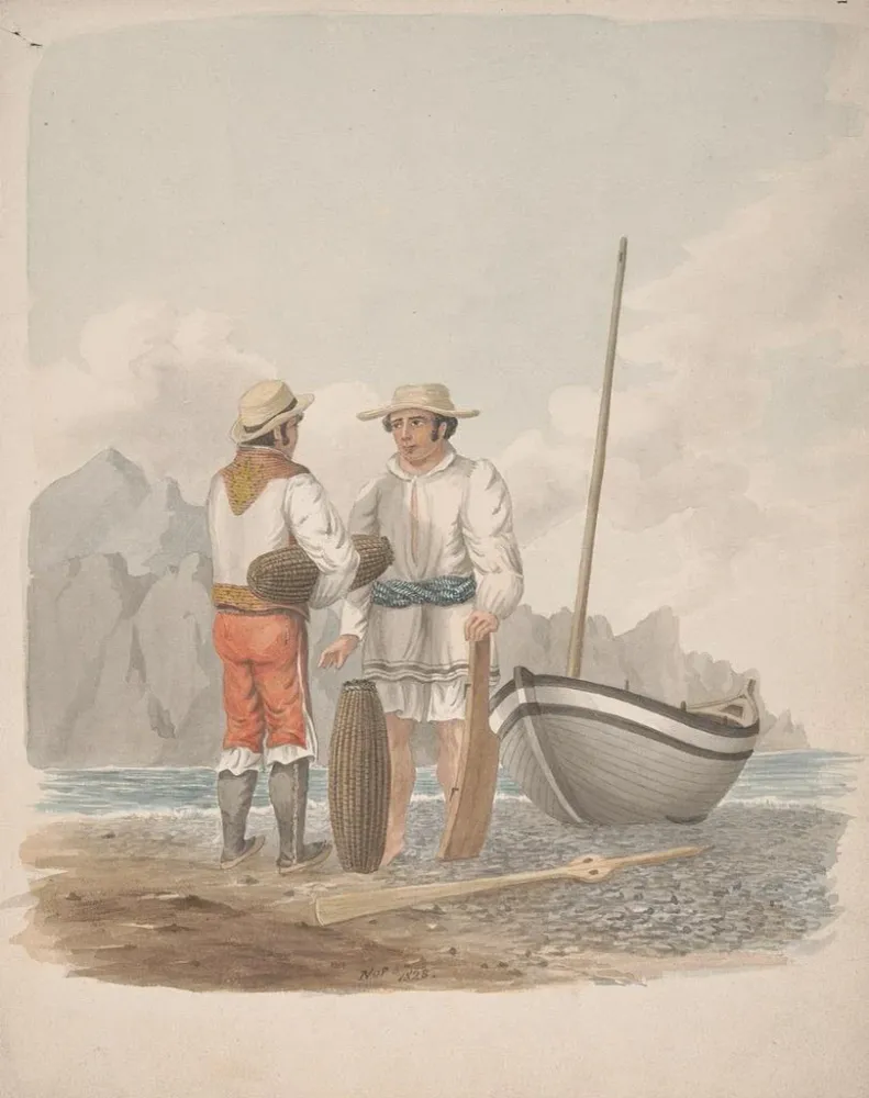 Maalaus Batelier et Medianero de Garachico Tenerife - Alfred Diston | Taidetuloste