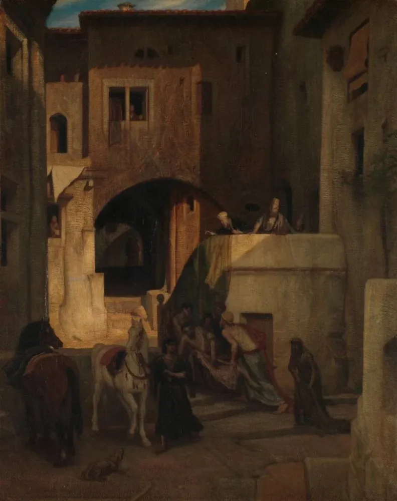 Maalaus Le bon Samaritain - Alexandre-Gabriel Decamps | Taidetuloste