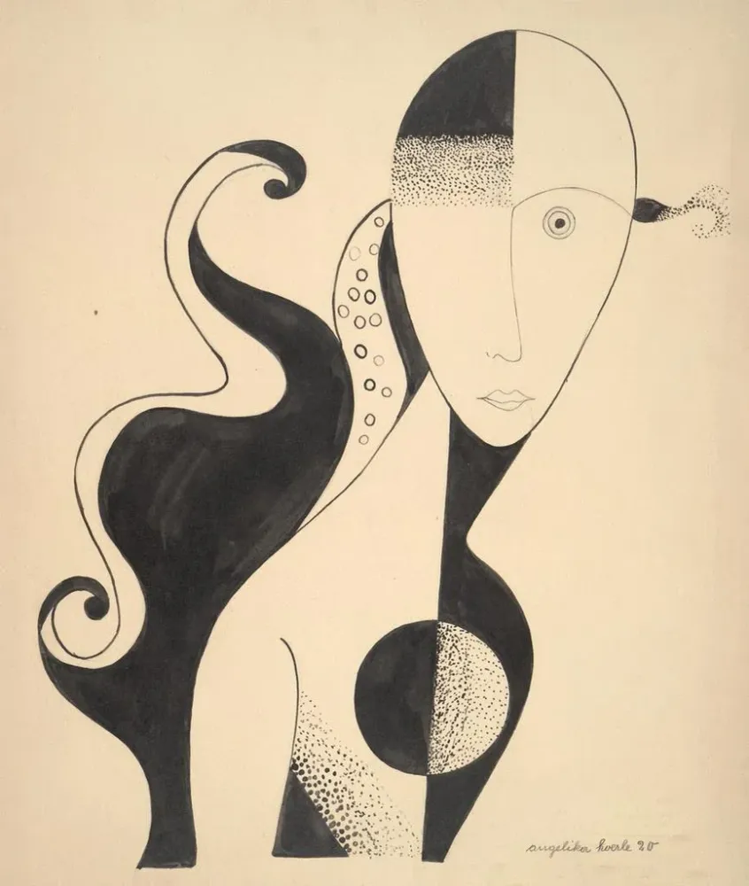 Maalaus Buste de femme - Angelika Hoerle | Taidetuloste