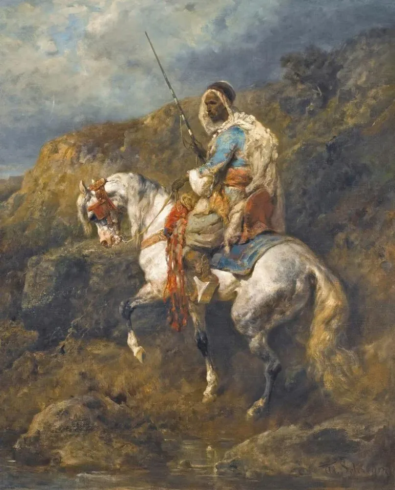 Maalaus Cavalier arabe - Adolf Schreyer | Taidetuloste