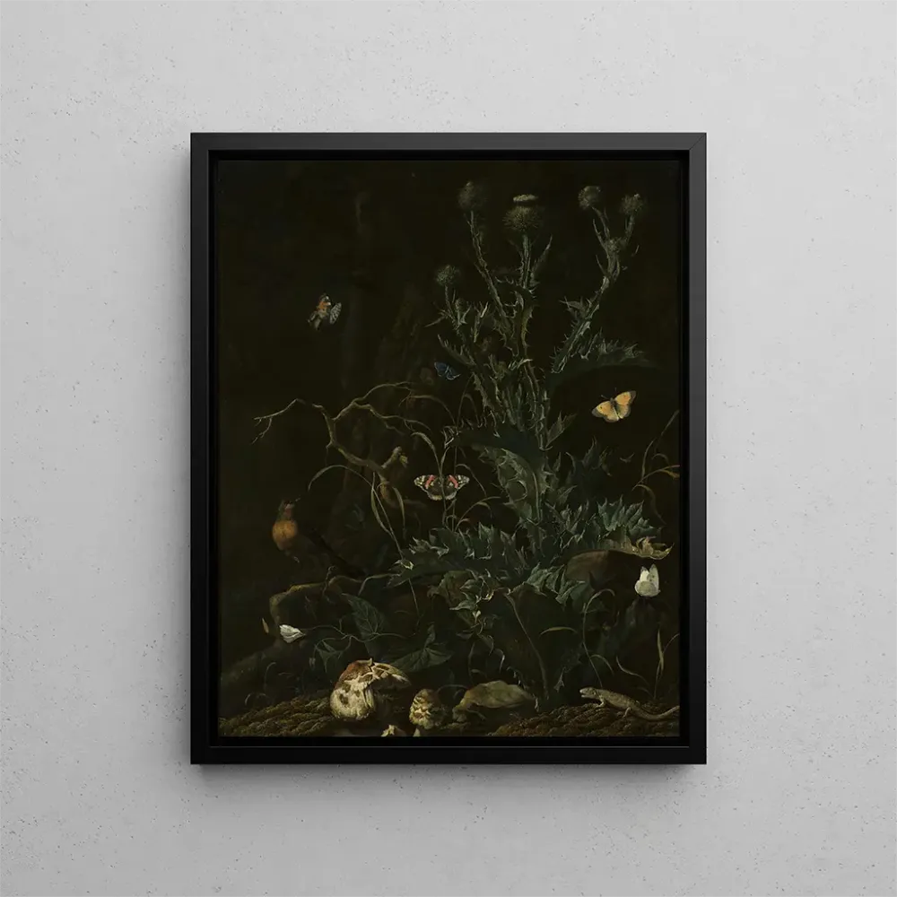 Maalaus Chardons, papillons et un lézard - Abraham Jansz Begeyn | Taidetuloste
