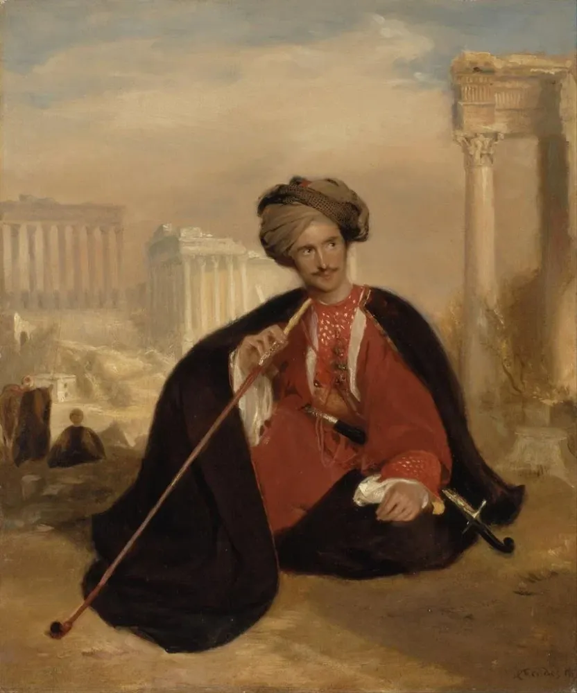Maalaus Charles Lenox Cumming-Bruce en robe turque - Andrew Geddes | Taidetuloste