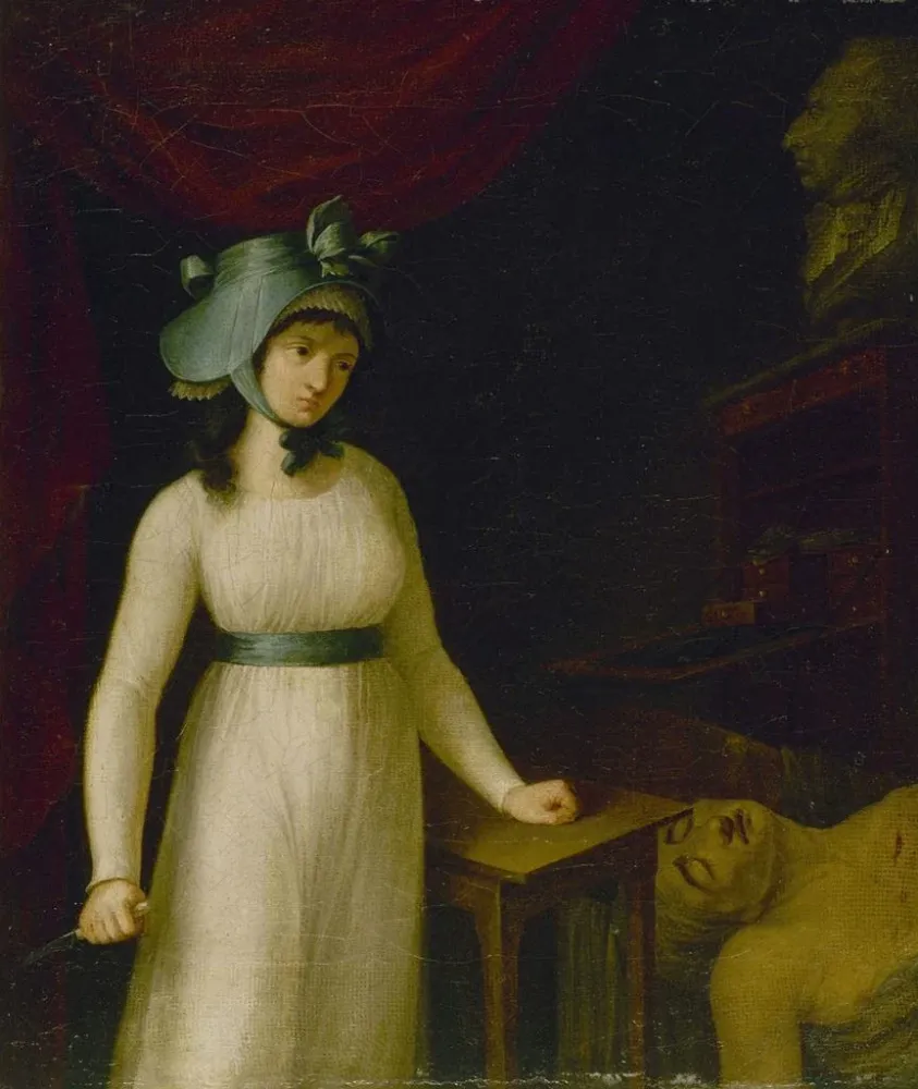 Maalaus Charlotte Cordayn 1768-1793 muotokuva, juuri ennen kuin hän surmasi Maratin - Anonyymi | Taidetuloste