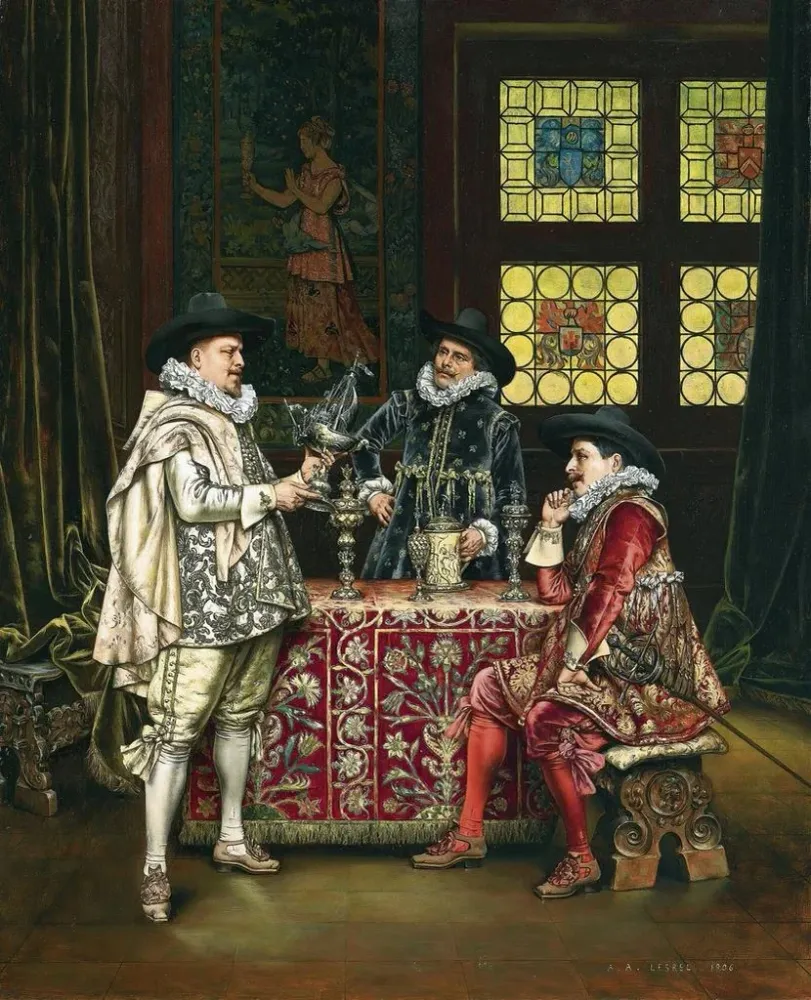 Maalaus Chez les orfèvres - Adolphe Alexandre Lesrel | Taidetuloste