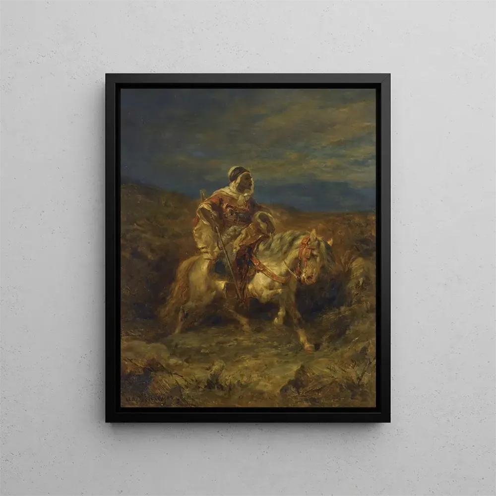 Maalaus Un éclaireur arabe à cheval - Adolf Schreyer | Taidetuloste