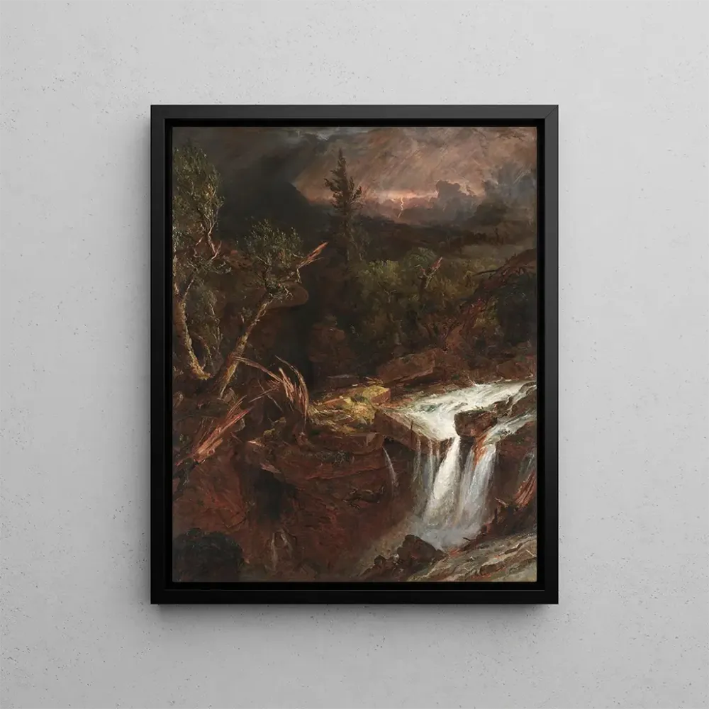 Maalaus La Clove, myrskykohtaus Catskillien vuoristossa - Jasper Francis Cropsey