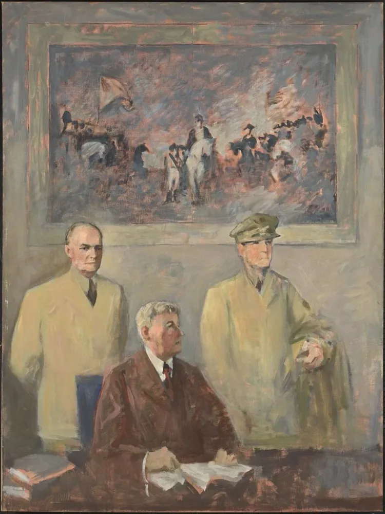 Maalaus Le Commandement Suprême, panneau gauche - Augustus Vincent Tack | Taidetuloste