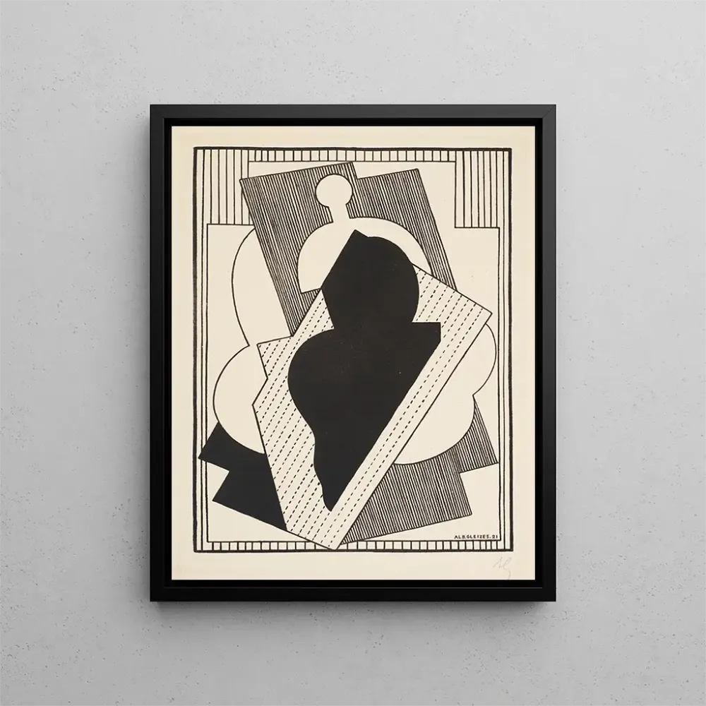 Maalaus Cubist Composition Centre Noir - Albert Gleizes | Taidetuloste