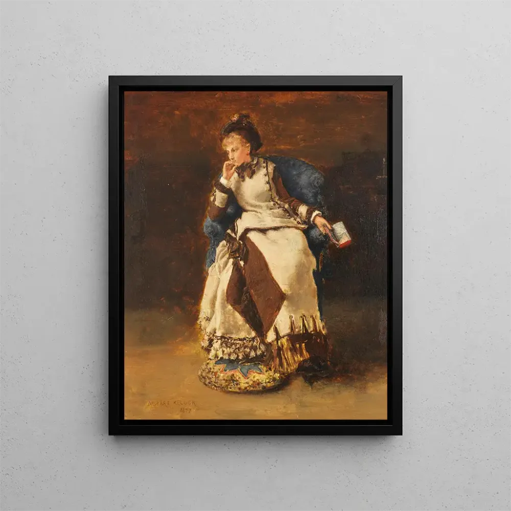 Maalaus Dame assise avec un livre - Albert von Keller | Taidetuloste