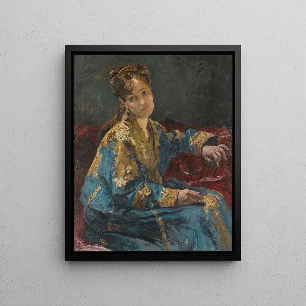 Maalaus La Dame en bleu - Alfred Stevens | Taidetuloste