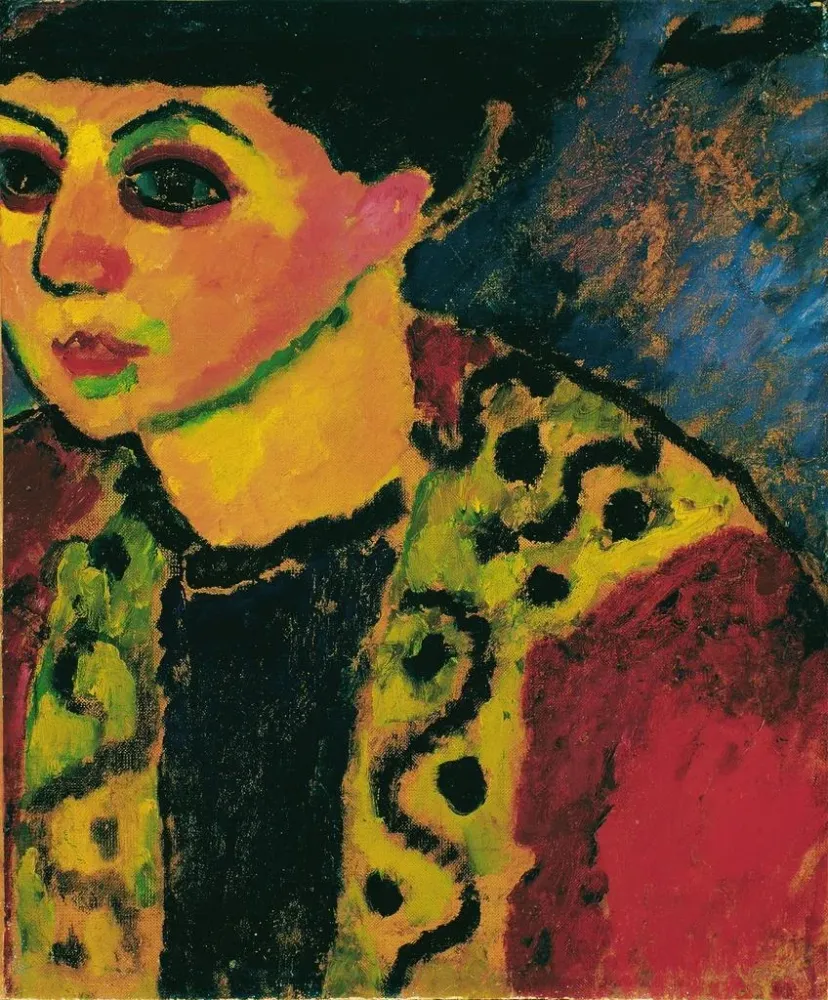 Maalaus Dame sur fond bleu - Alexej von Jawlensky | Taidetuloste