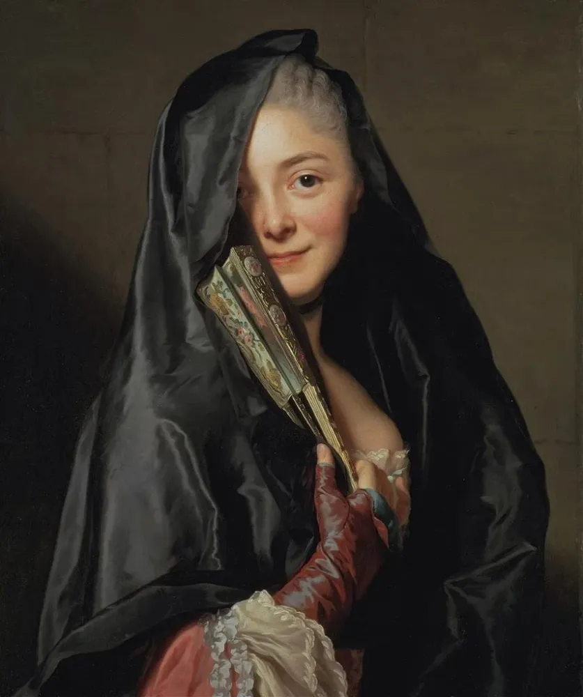 Maalaus La Dame au voile, la femme de l'artiste - Alexander Roslin | Taidetuloste