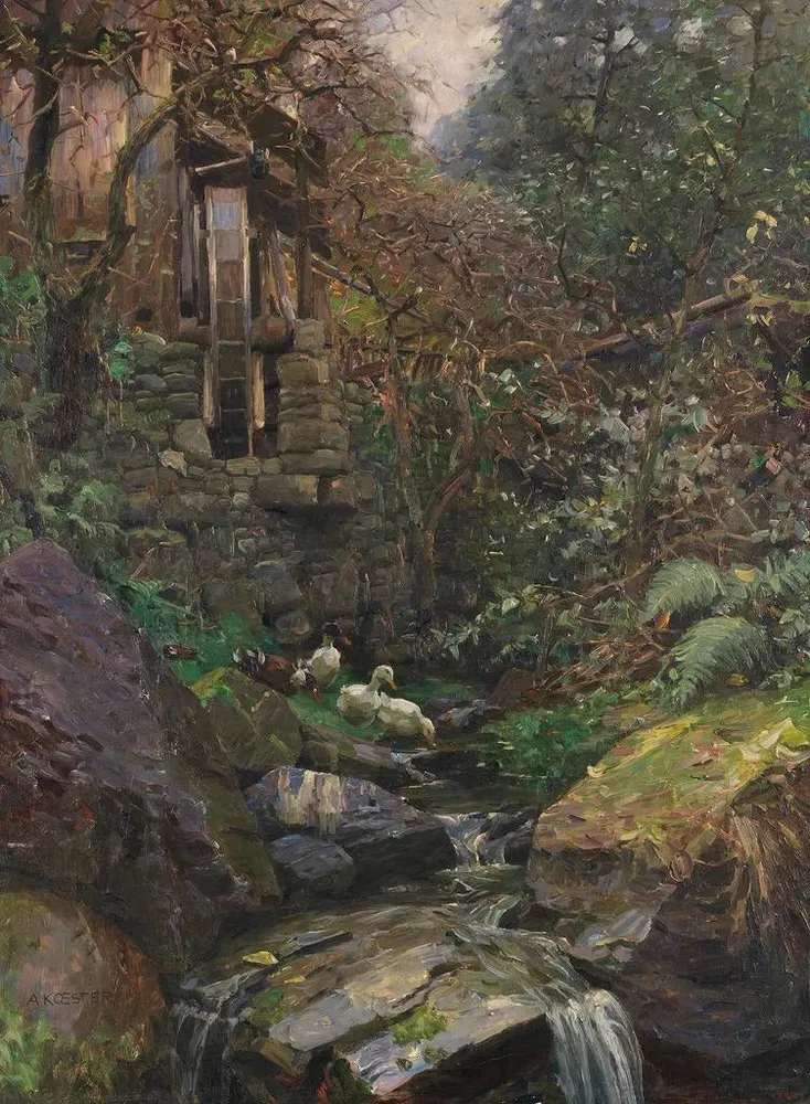 Maalaus Dans le Mühlengrund - Alexander Koester | Taidetuloste