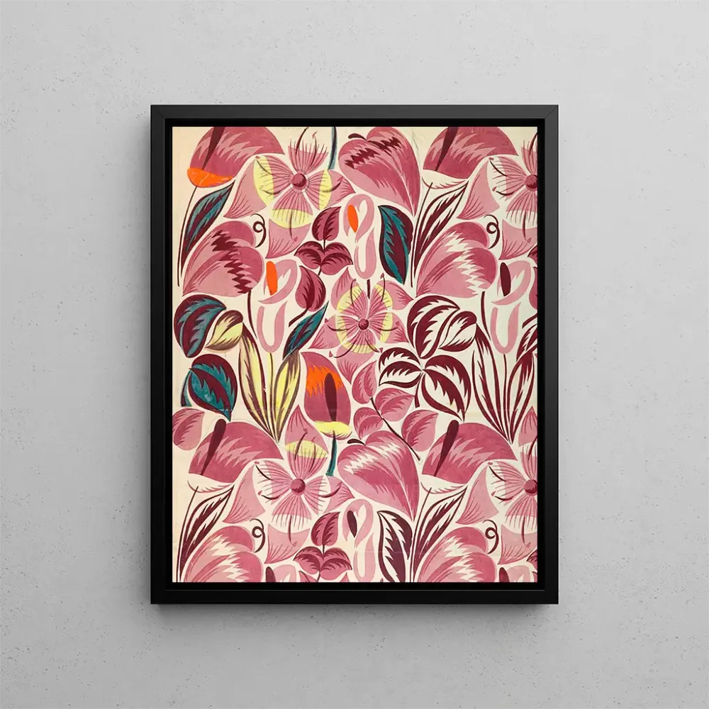 Maalaus Design textile Fleurs tropicales - Anonyme | Taidetuloste
