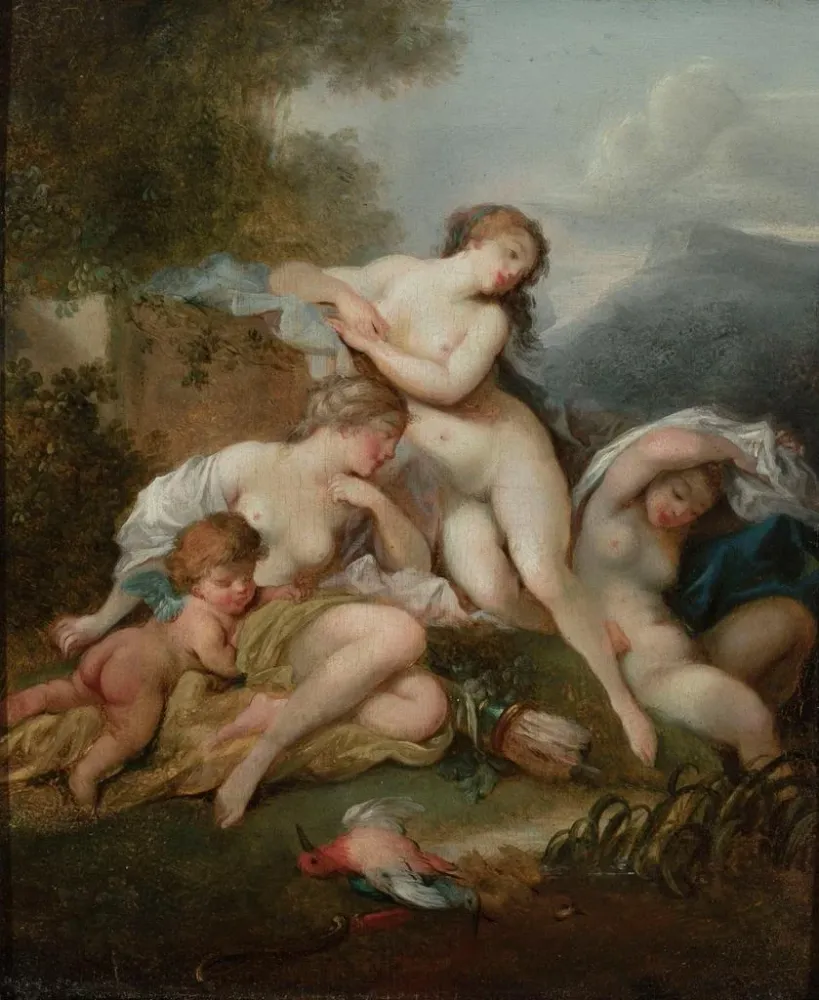 Maalaus Diane et les nymphes - Anonyme | Taidetuloste
