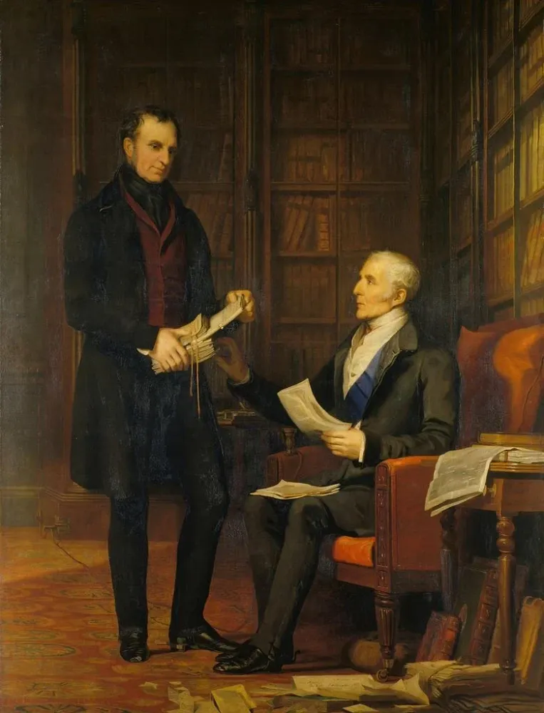 Maalaus Le duc de Wellington avec le colonel Gurwood à Apsley House - Andrew Morton | Taidetuloste