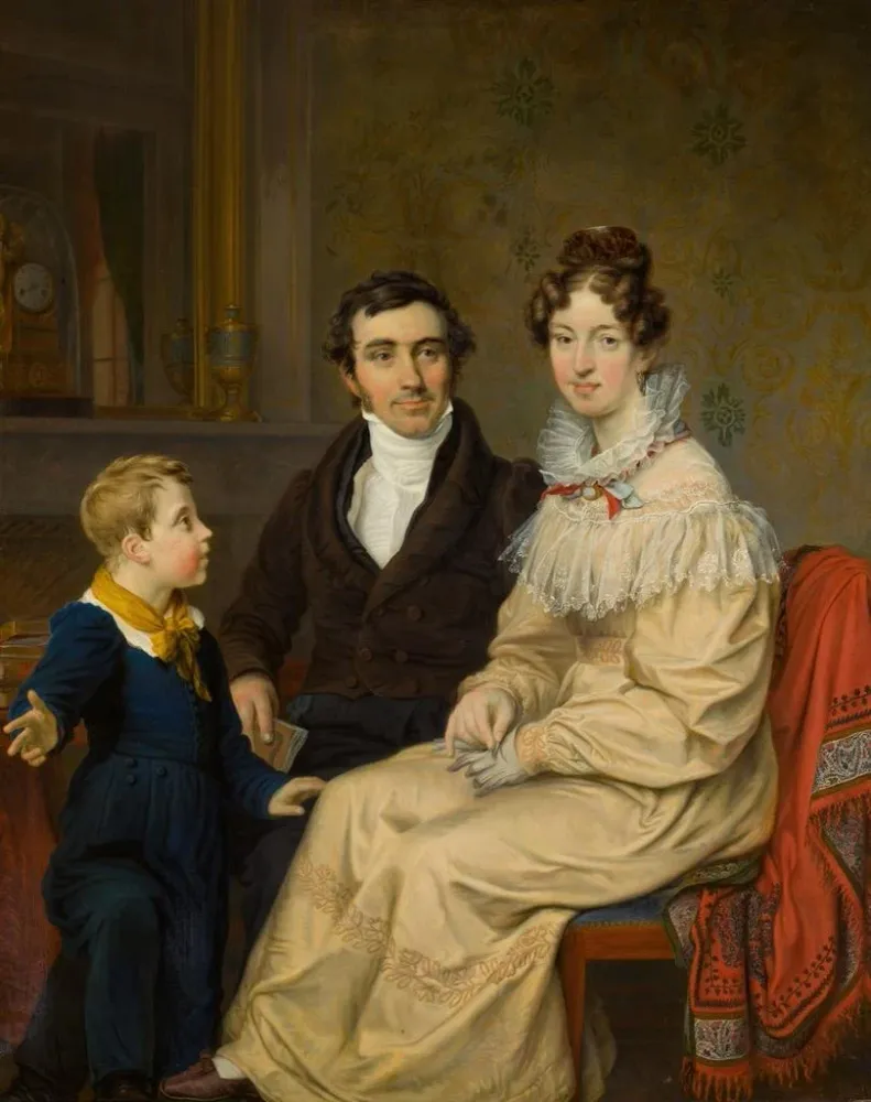 Maalaus La famille du professeur Cornelis Anne den Tex - Anonyme | Taidetuloste