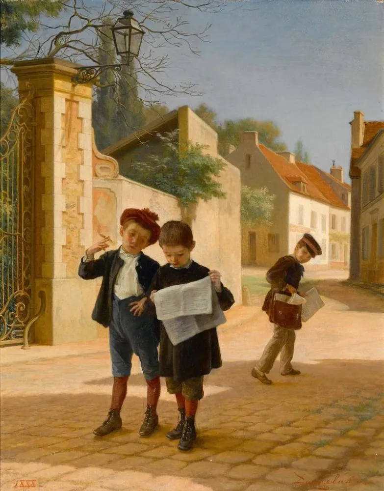 Maalaus Farces d'écoliers - André Henri Dargelas | Taidetuloste