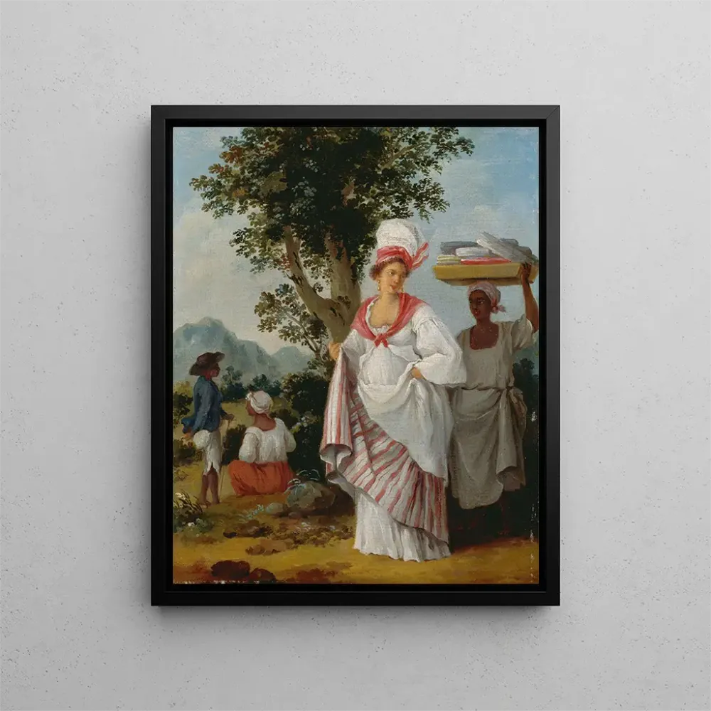 Maalaus Femme créole antillaise avec sa servante noire - Agostino Brunias | Taidetuloste