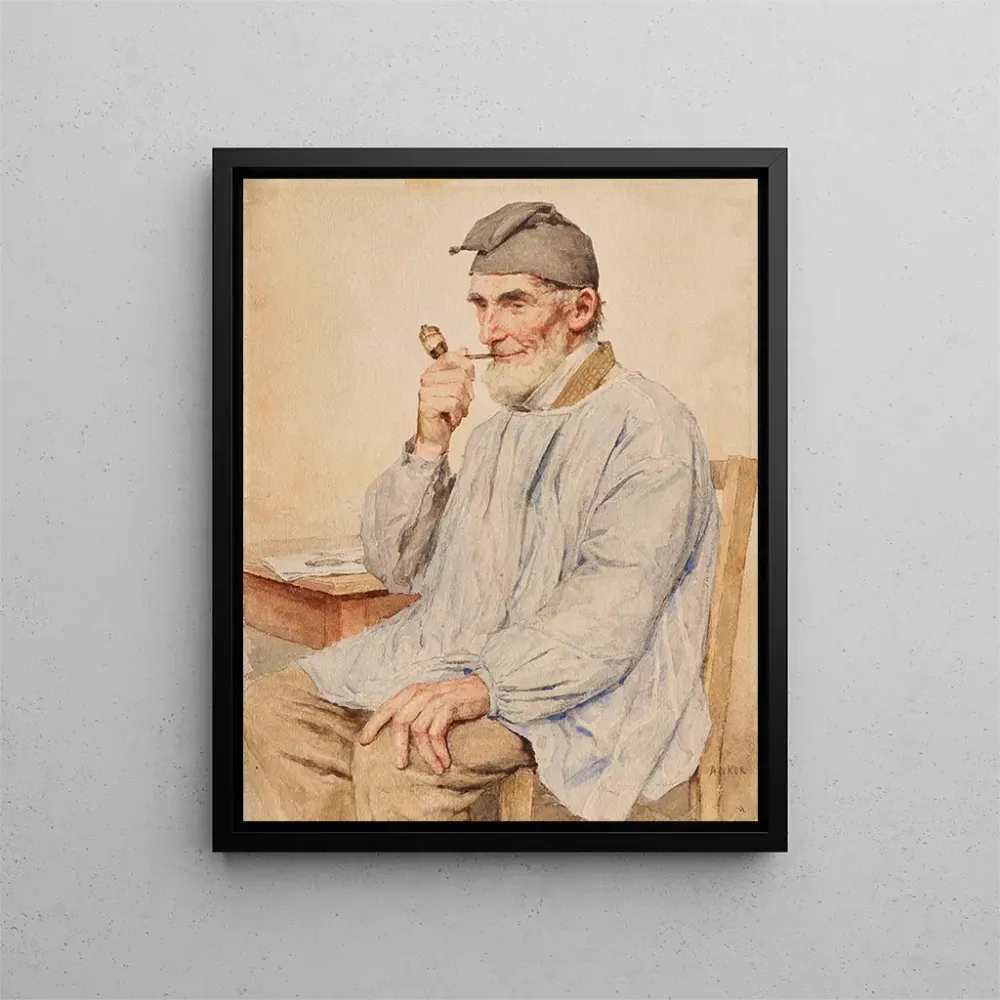 Maalaus Fermier assis avec une pipe - Albert Anker | Taidetuloste